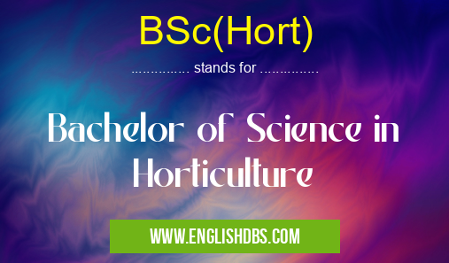 BSc(Hort)