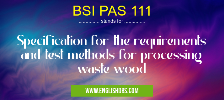 BSI PAS 111