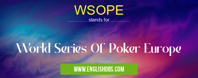 WSOPE