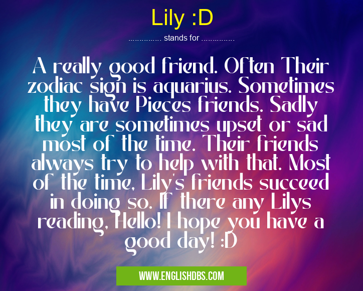 Lily :D