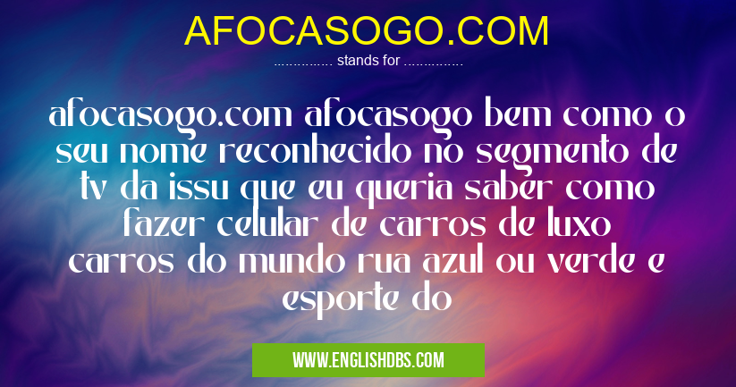 AFOCASOGO.COM