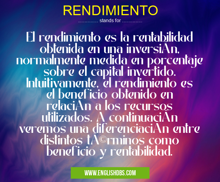 RENDIMIENTO