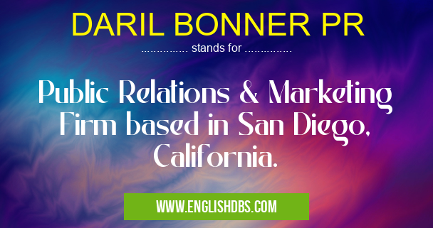 DARIL BONNER PR