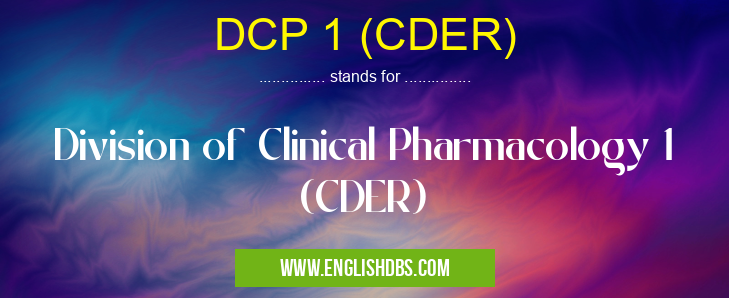 DCP 1 (CDER)