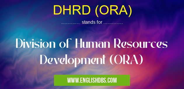 DHRD (ORA)