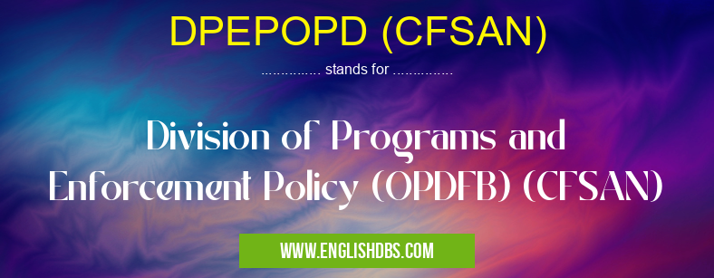 DPEPOPD (CFSAN)