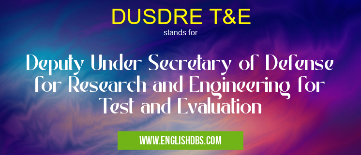 DUSDRE T&E