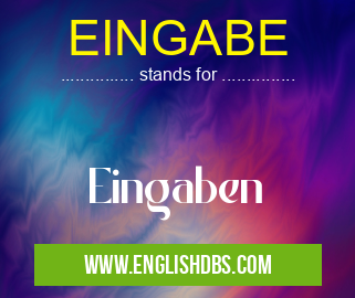 EINGABE