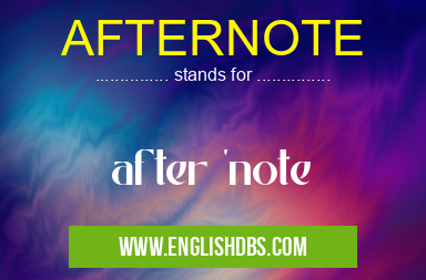 AFTERNOTE