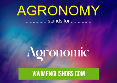 AGRONOMY