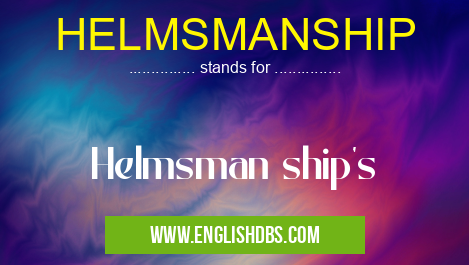 HELMSMANSHIP