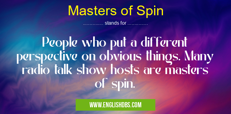 Masters of Spin