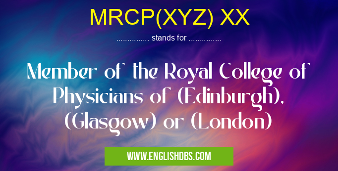 MRCP(XYZ) XX