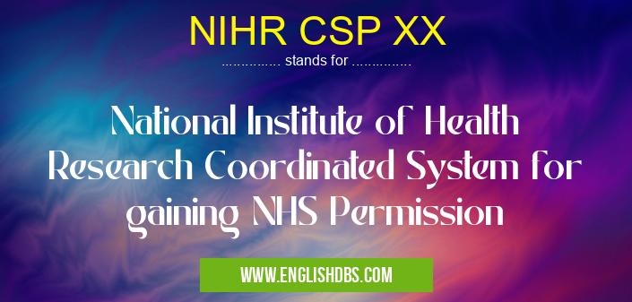 NIHR CSP XX