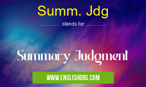 Summ. Jdg