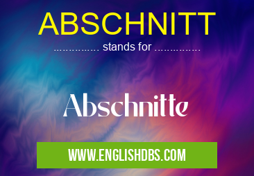 ABSCHNITT