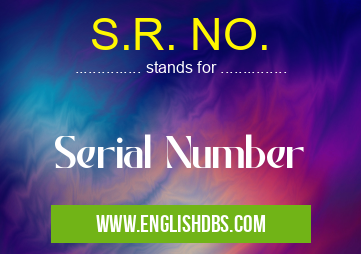 S.R. NO.